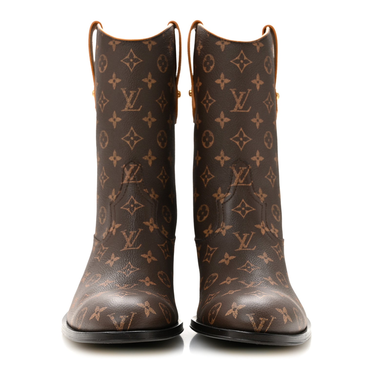 Louis Vuitton Grained Calfskin Monogram Macassar Mens LV Rider Boots 10.5 Safran Yellow 3 of 10