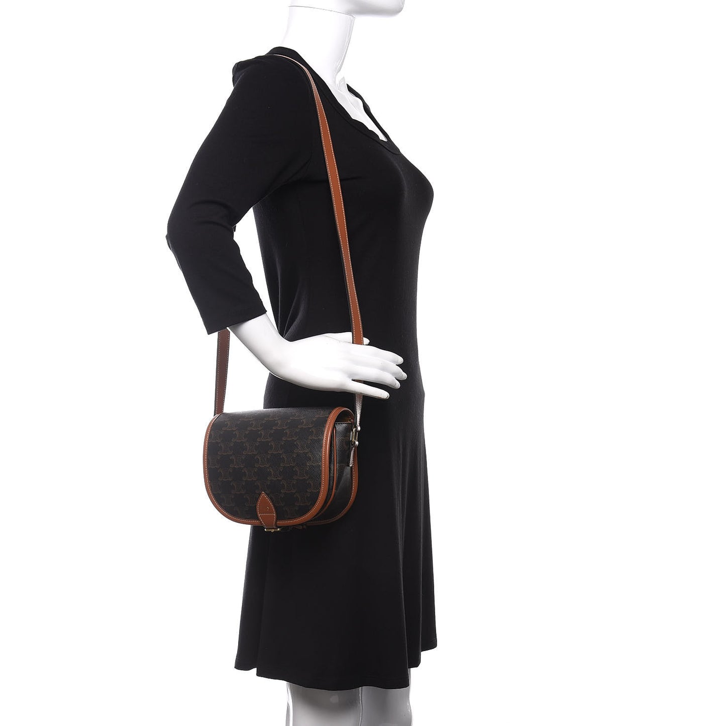 Triomphe Canvas Medium Folco Bag Tan