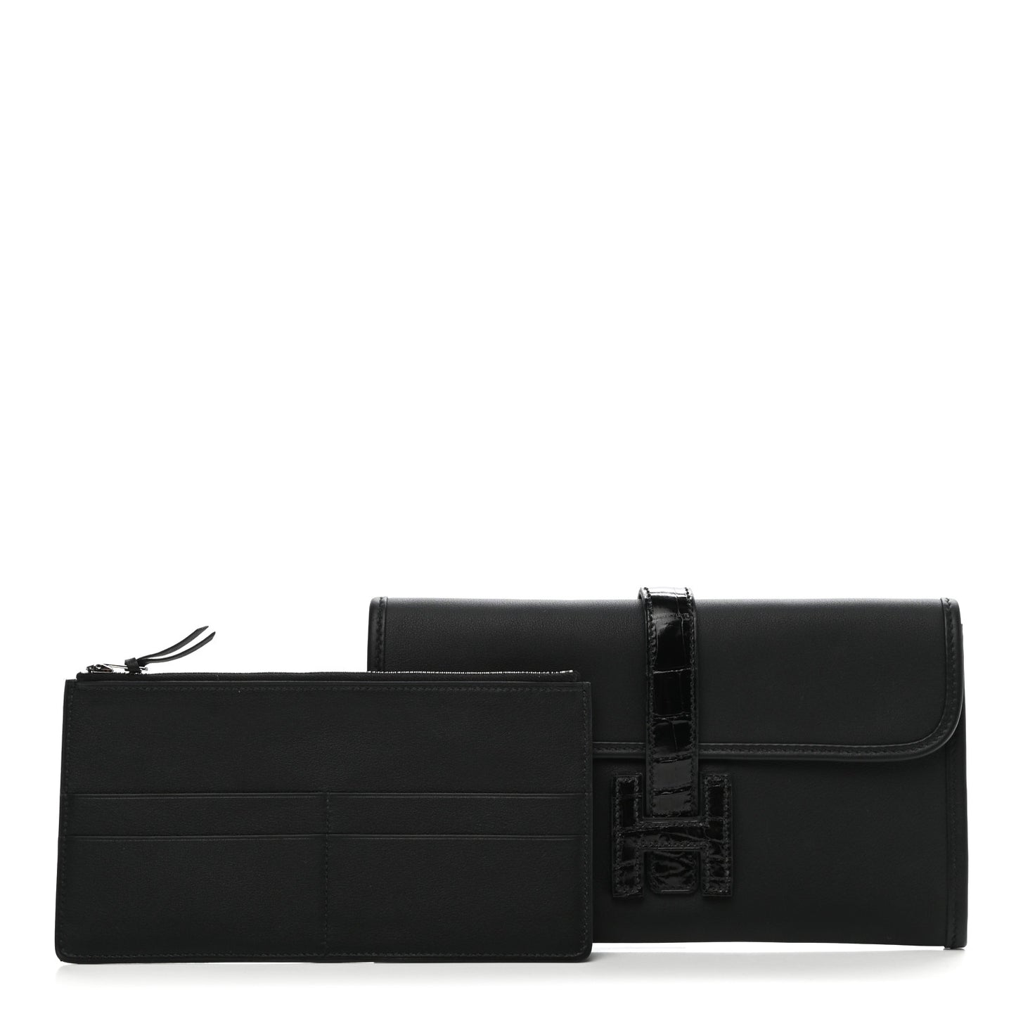 Swift Shiny Alligator Jige Duo Touch Clutch Black