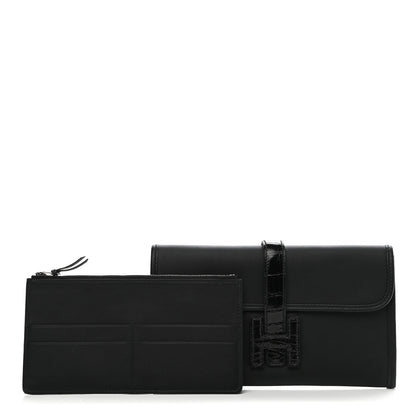 Hermes Swift Shiny Alligator Jige Duo Touch Clutch Black 2 of 8