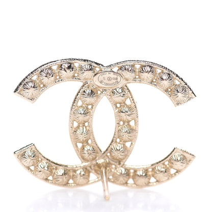 Chanel Crystal CC Large Stud Earrings Gold 3 of 5