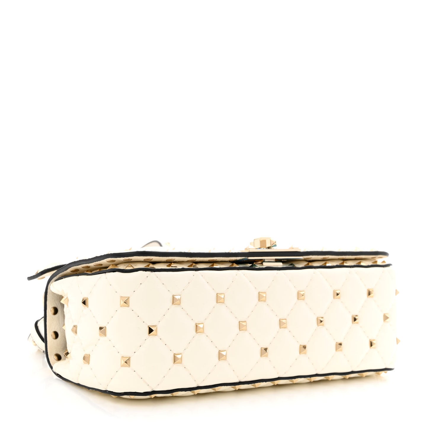 Calfskin Rockstud Spike Convertible Shoulder Bag Ivory