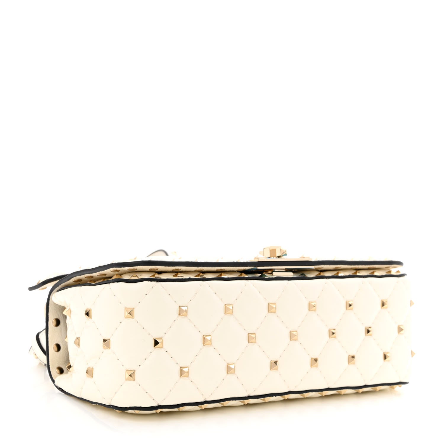 Valentino Garavani Calfskin Rockstud Spike Convertible Shoulder Bag Ivory 4 of 10