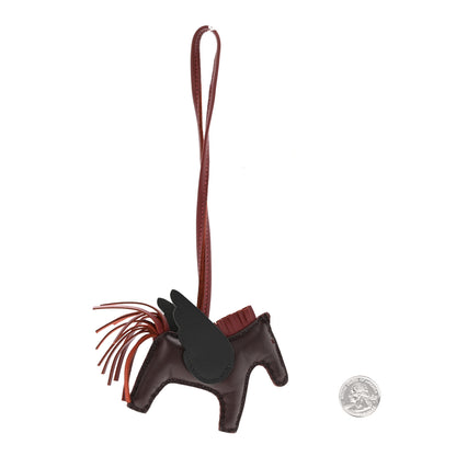 Hermes Milo Lambskin Grigri Rodeo Pegase Horse Bag Charm PM Terre Black Rouge Sellier 2 of 5
