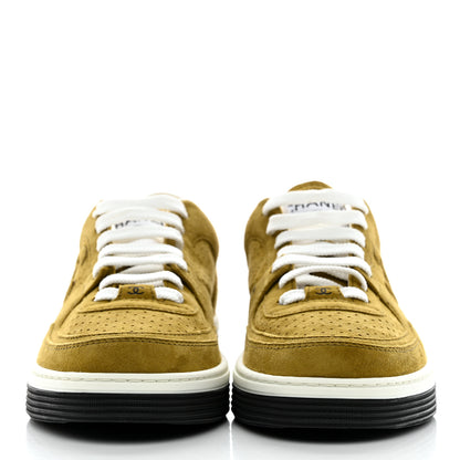 Chanel Suede Kidskin Womens CC Sneakers 39.5 Green 2 of 9