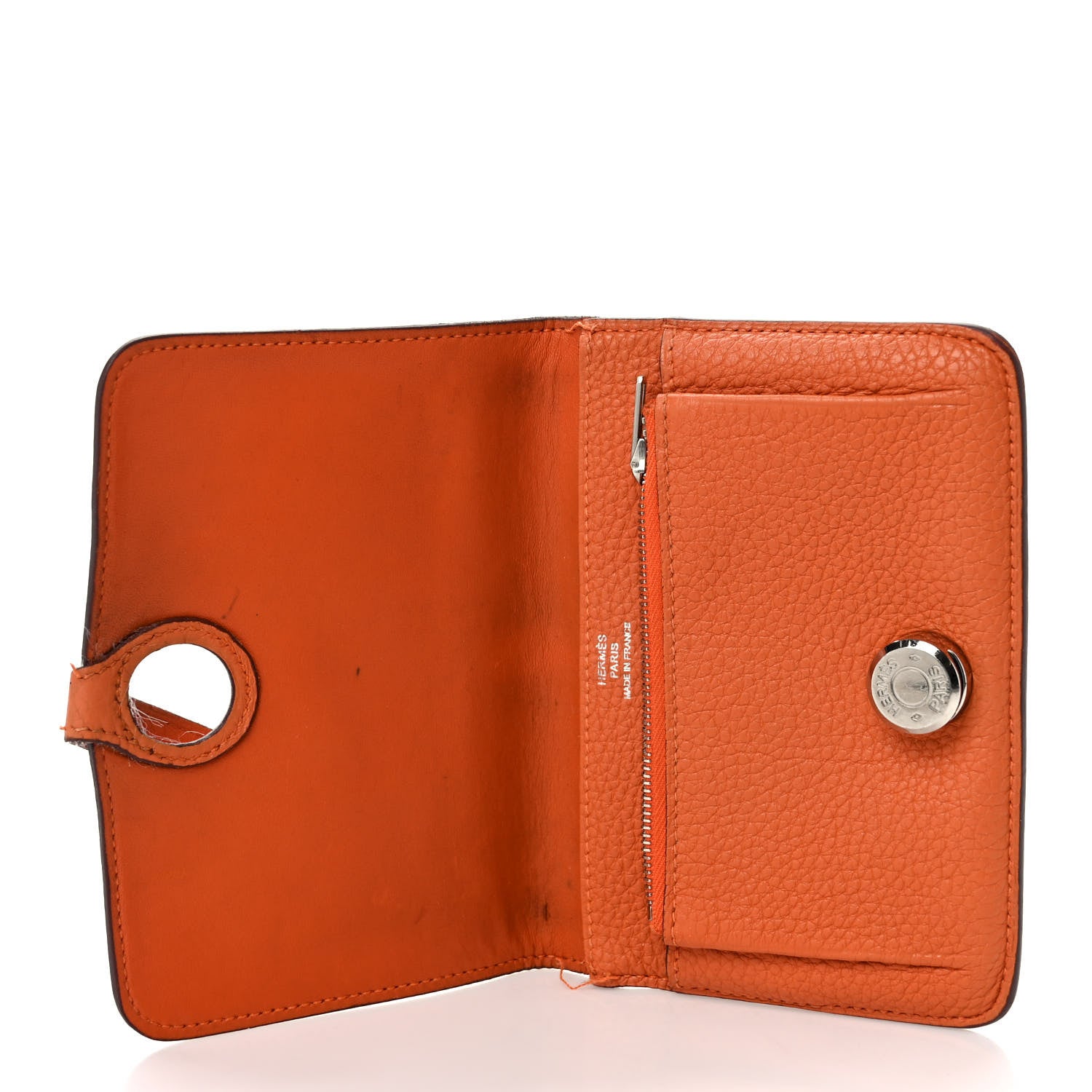 Hermes Togo Verso Dogon Compact Wallet Orange 5 of 9