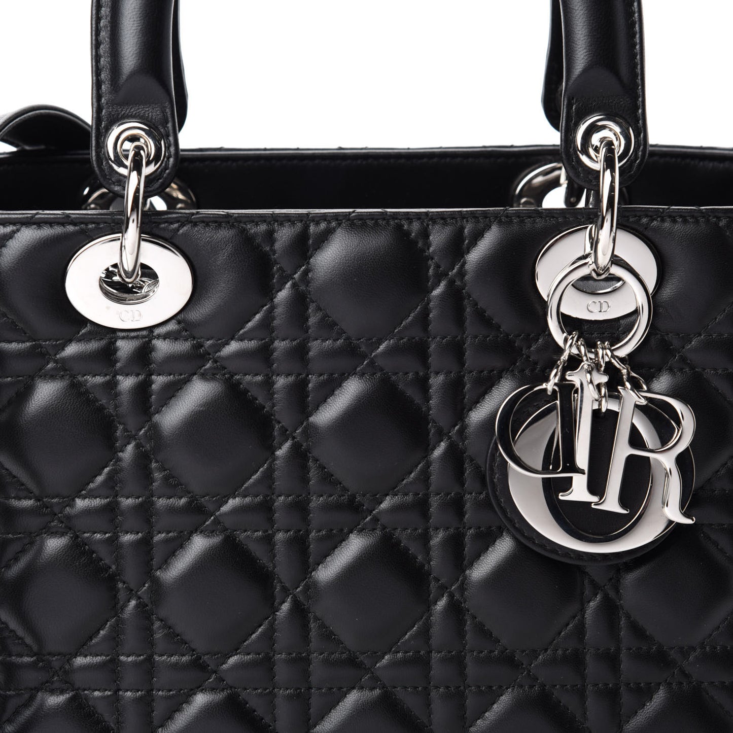 Lambskin Cannage Medium Lady Dior Black