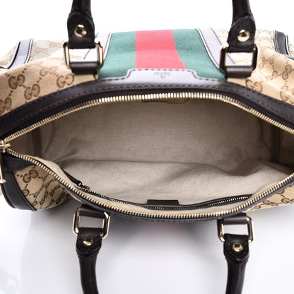 Gucci Monogram Vintage Web Medium Boston Dark Brown 4 of 7