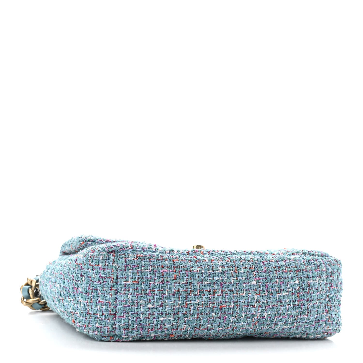 Chanel Tweed Quilted Medium Chanel 19 Flap Blue Multicolor 4 of 11