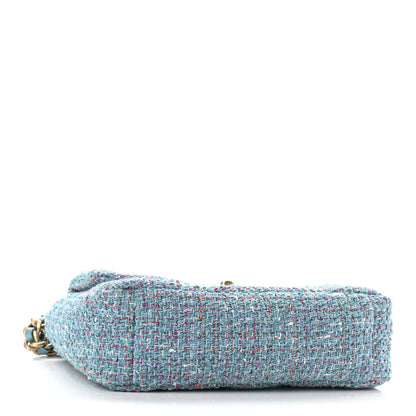 Chanel Tweed Quilted Medium Chanel 19 Flap Blue Multicolor 4 of 11