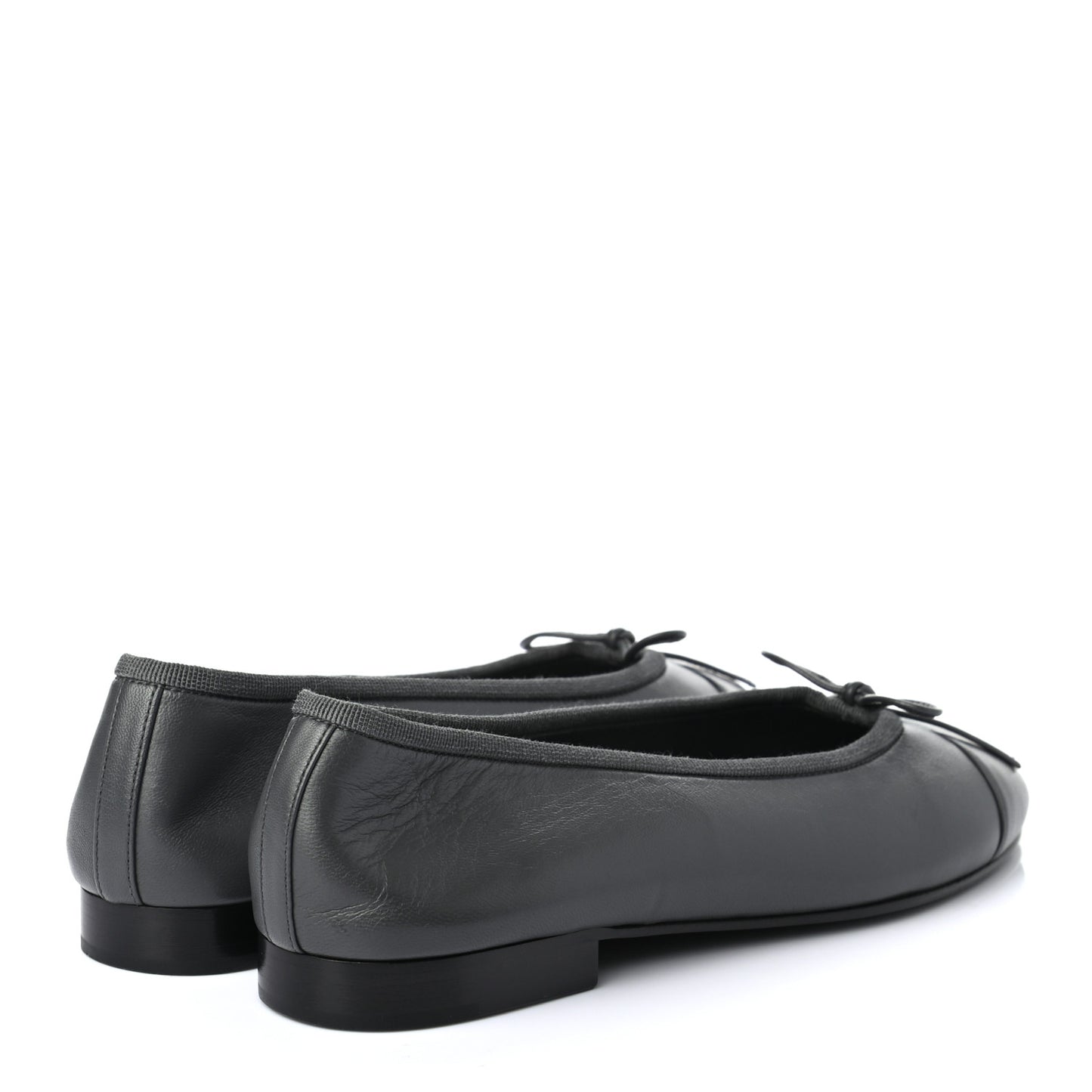 Lambskin Cap Toe Ballerina Flats 35.5 Grey
