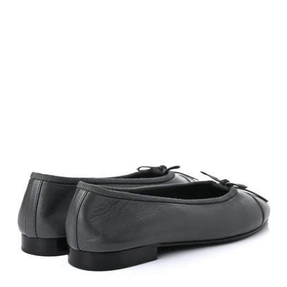 Chanel Lambskin Cap Toe Ballerina Flats 35.5 Grey 4 of 12