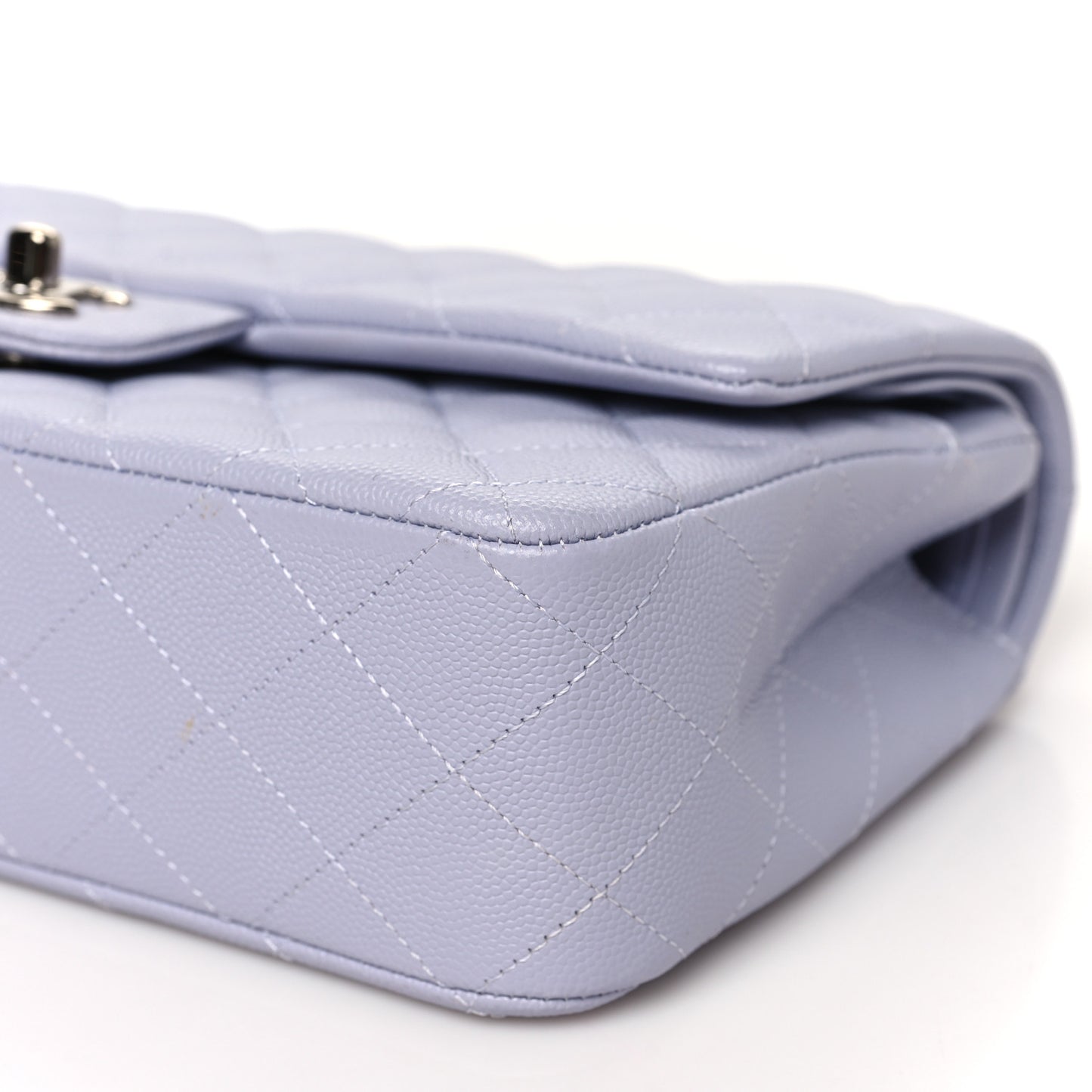 Caviar Quilted Medium Double Flap Light Purple