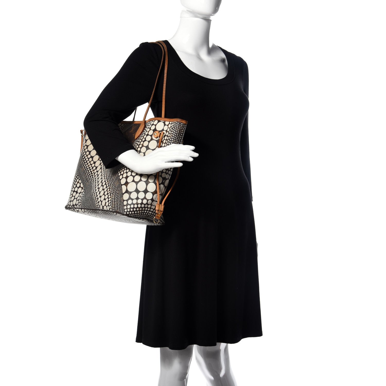 Louis Vuitton Monogram Kusama Waves Neverfull MM White 2 of 9