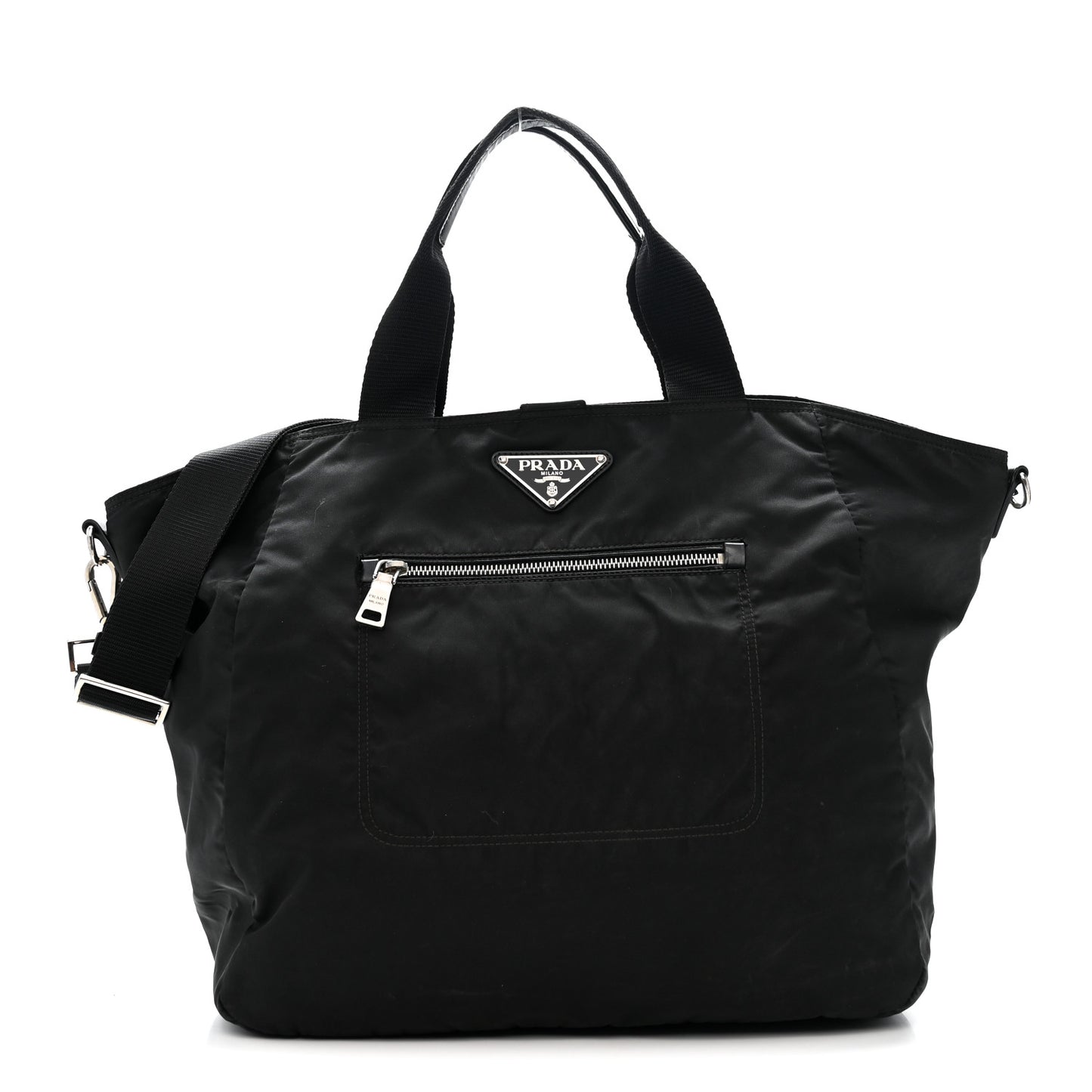 Tessuto Nylon Zip Convertible Tote Black