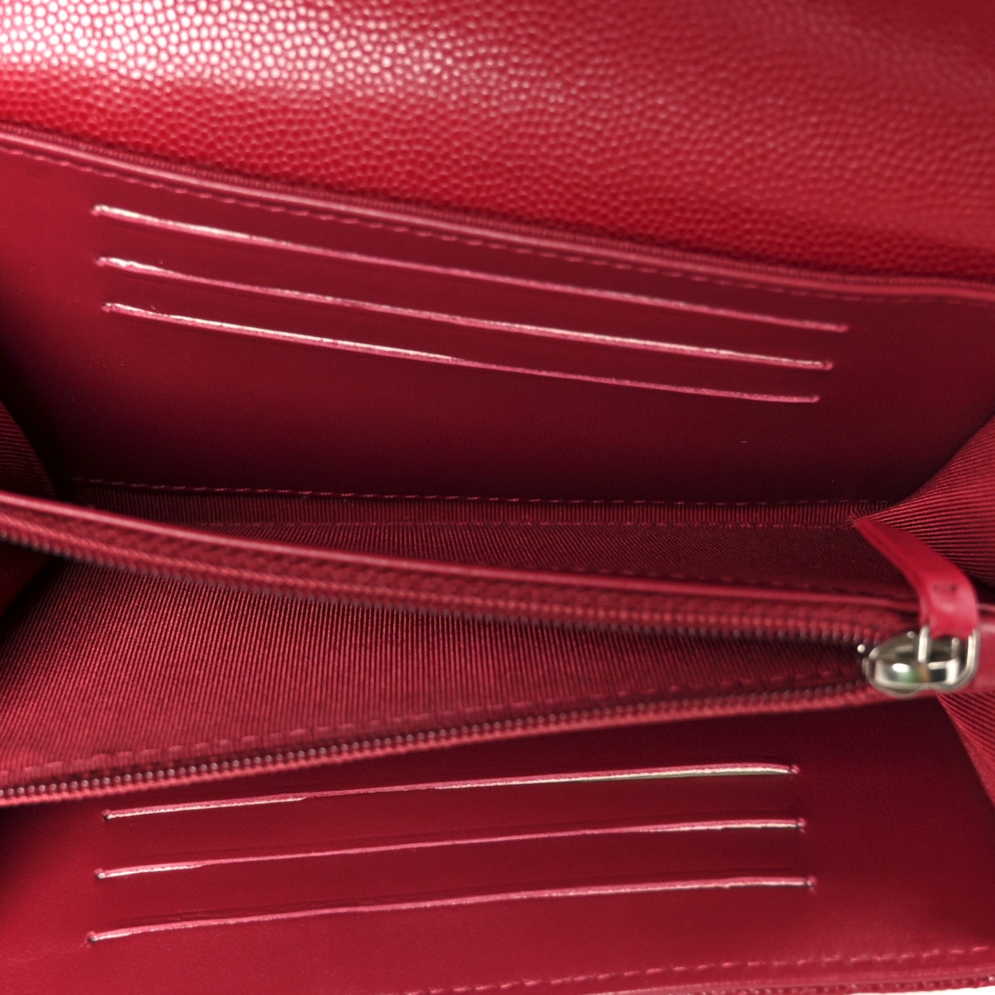 Caviar Quilted Medium Flap Wallet Red