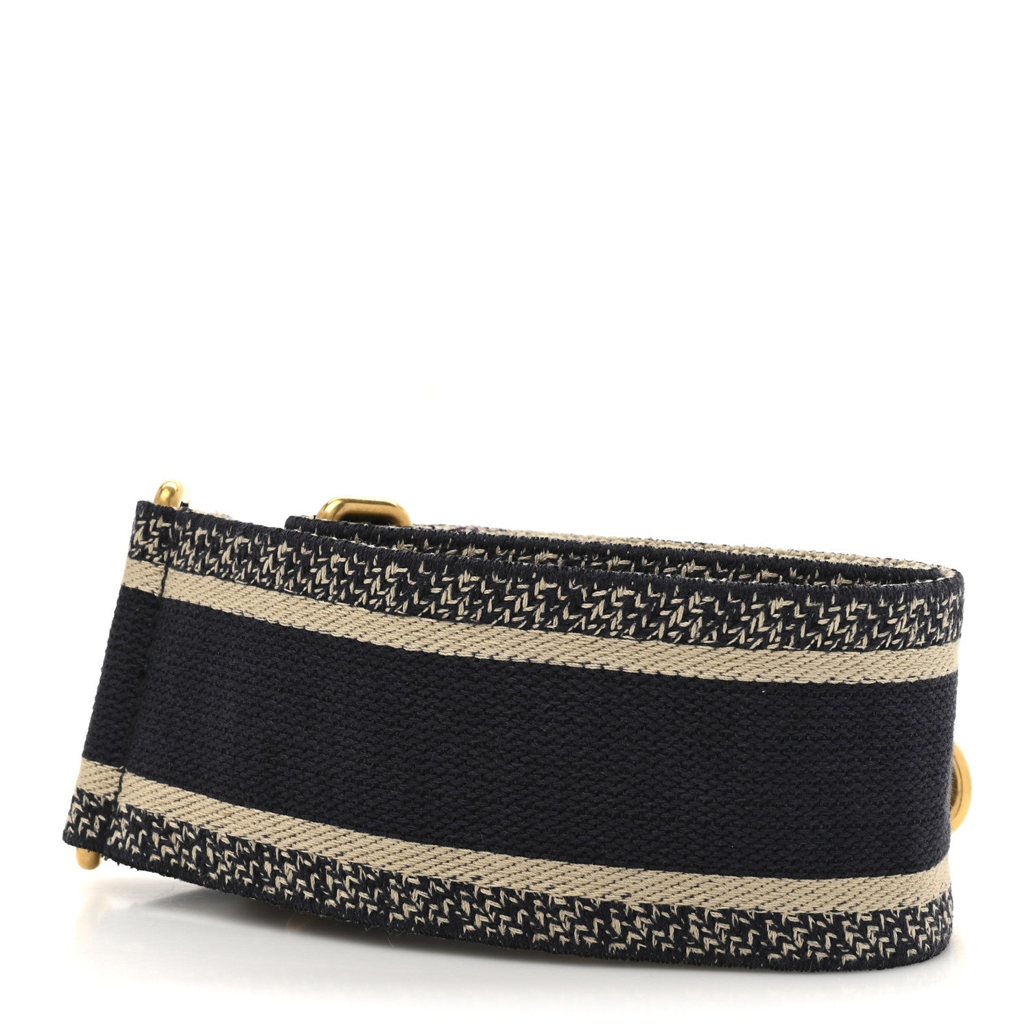 Christian Dior Canvas Embroidered Shoulder Strap Blue 2 of 4