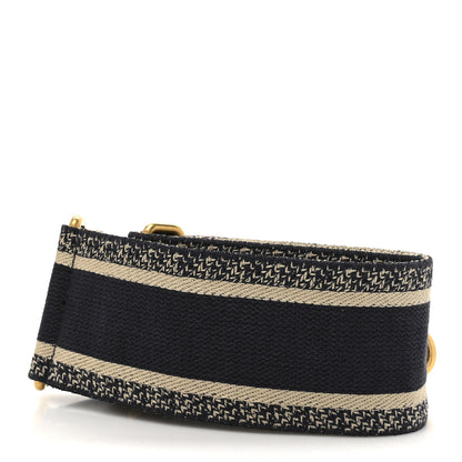 Christian Dior Canvas Embroidered Shoulder Strap Blue 2 of 4