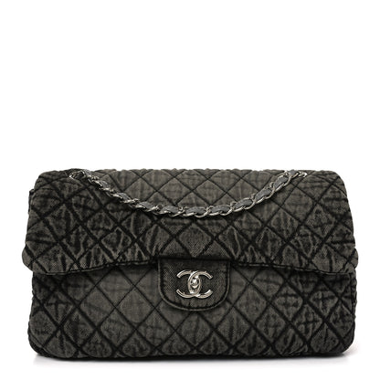 Chanel Denim Quilted Denimpression Flap Grey Black 1 of 9