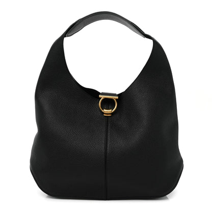 Salvatore Ferragamo Calfskin Margot Hobo Black 1 of 9