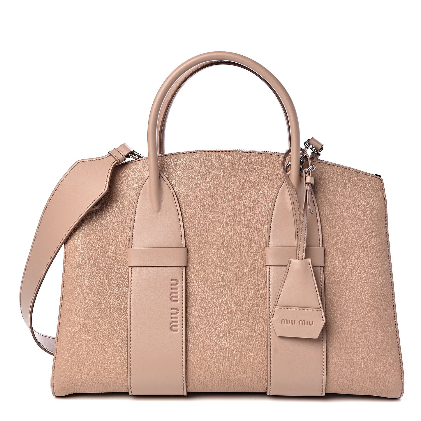 Madras Soft Calfskin Top Handle Satchel Cammeo