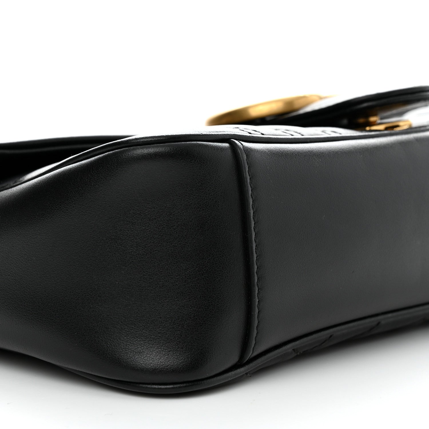 Gucci Calfskin Matelasse Small GG Marmont Shoulder Bag Black 9 of 10