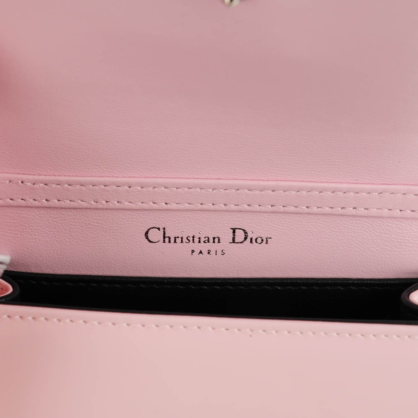 Patent Micro-Cannage Baby Diorama Flap Bag Pale Pink