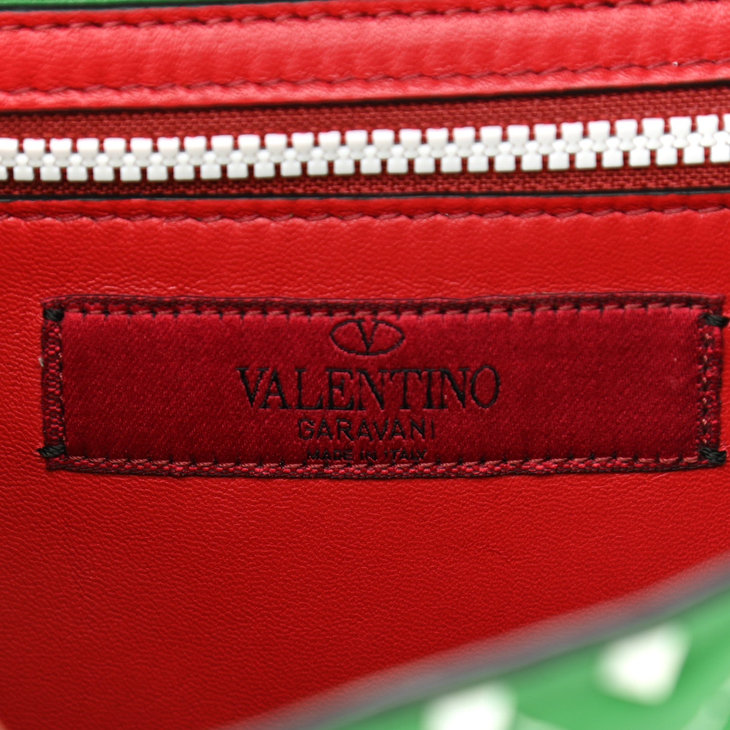 Valentino Garavani Lambskin Free Rockstud Spike Wallet On Chain Peppermint 6 of 12