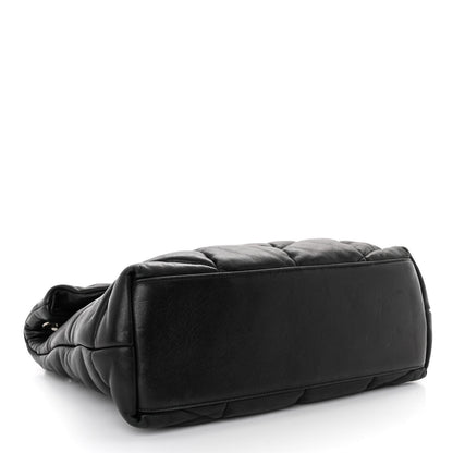 Saint Laurent Lambskin Quilted Medium Loulou Puffer Monogram Chain Satchel Black 4 of 10