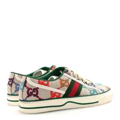 Gucci Linen Psychedelic Mini GG Monogram Womens 1977 Tennis Sneakers 38 Multicolor Mystic White 5 of 8