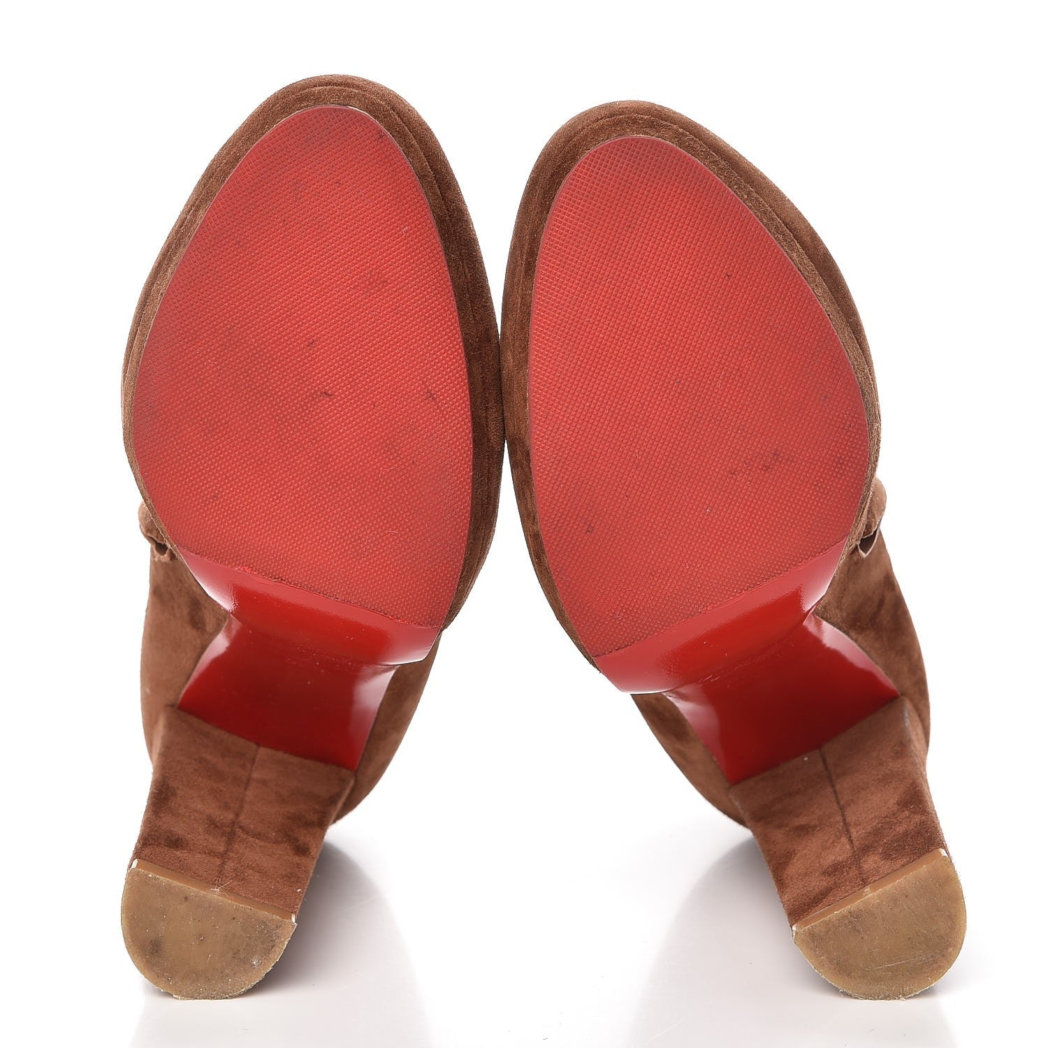 Christian Louboutin Veau Velours Rock and Gold 120 Ankle Booties 38.5 Havana 7 of 20