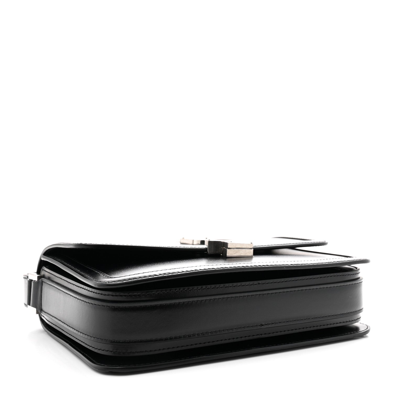 Saint Laurent Box Calfskin Monogram Medium Solferino Satchel Black 4 of 10