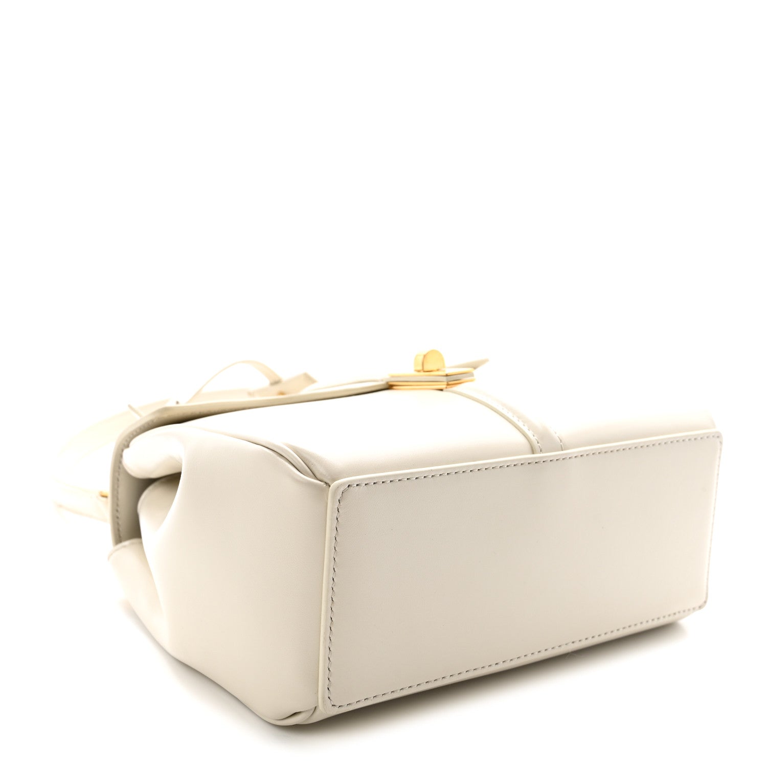 Celine Satinated Calfskin Mini 16 Top Handle Bag White Cotton 4 of 11