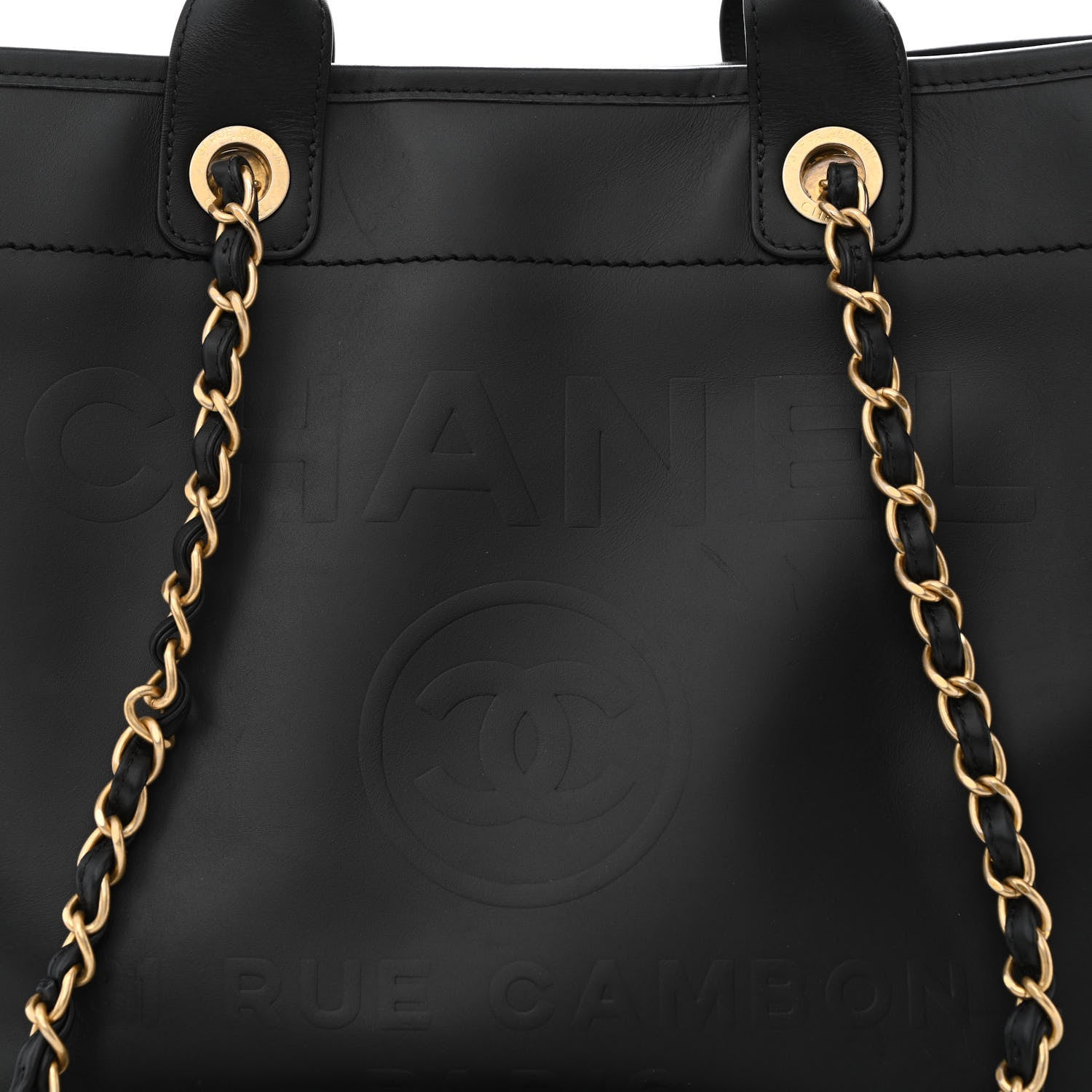 Chanel Calfskin Medium Deauville Tote Black 9 of 15