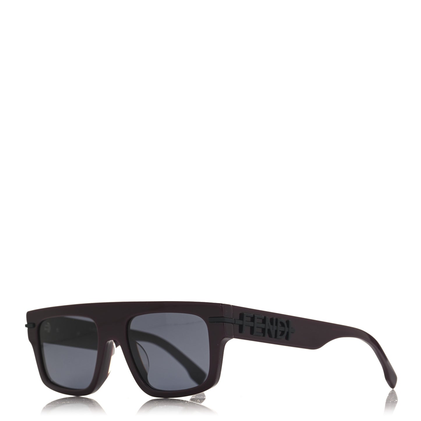 Acetate Fendigraphy Rectangle Sunglasses FE40091U Burgundy