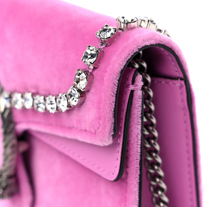 Gucci Velvet Crystal Super Mini Dionysus Shoulder Bag Malva 14 of 15