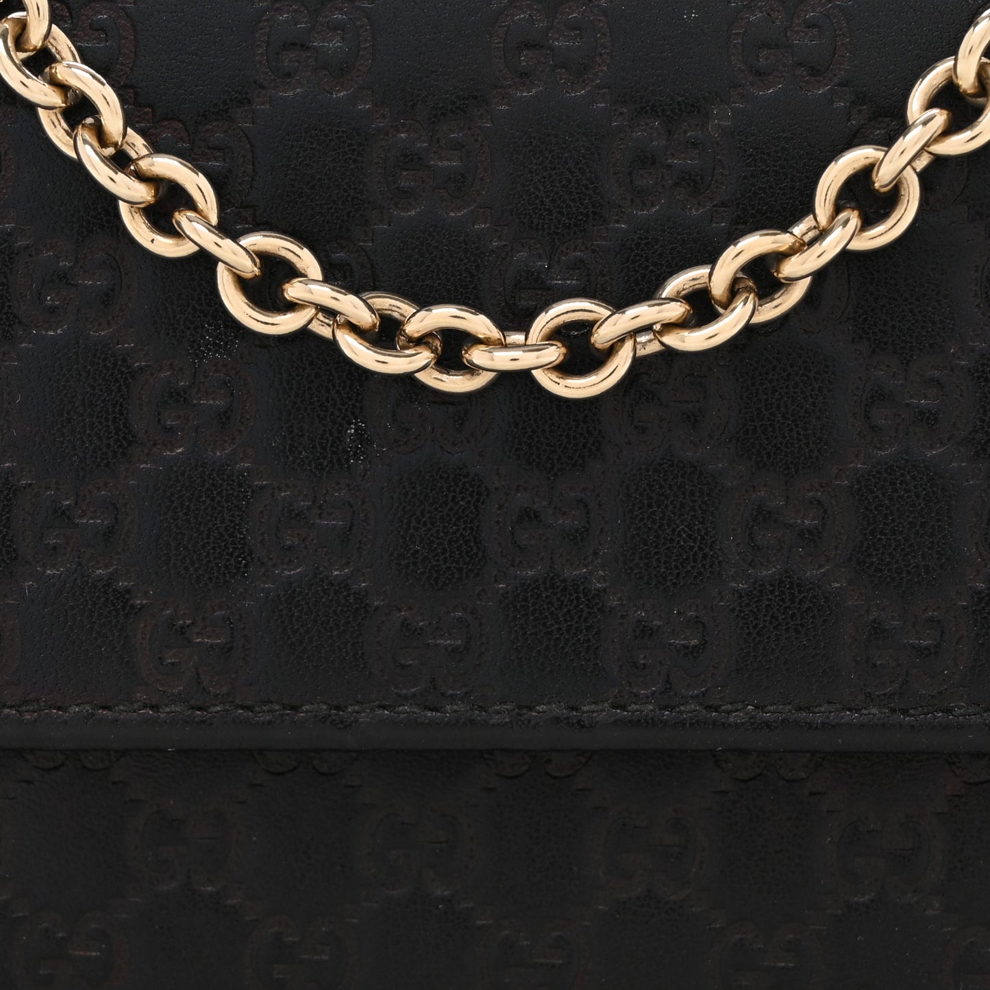 Soft Microguccissima Dice Chain Wallet Black