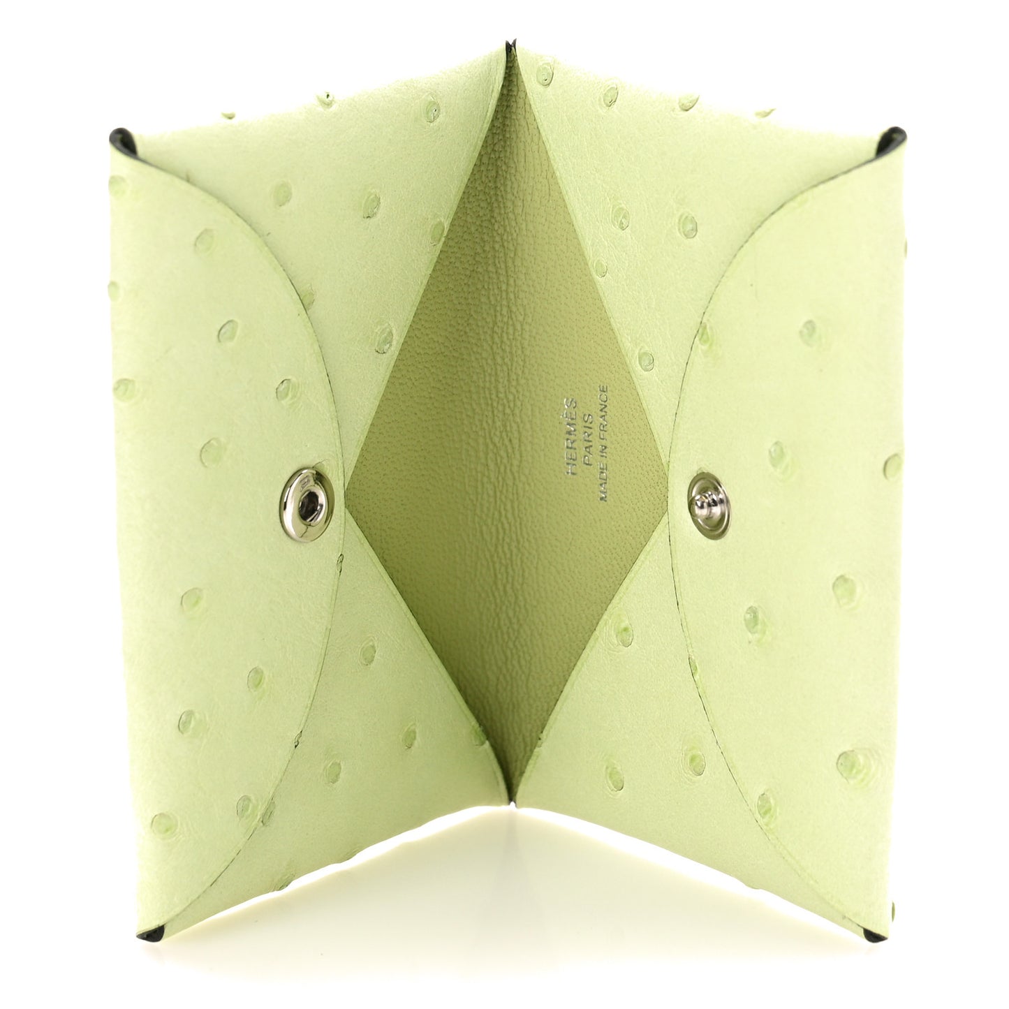 Ostrich Calvi Card Case Jaune Bourgeon