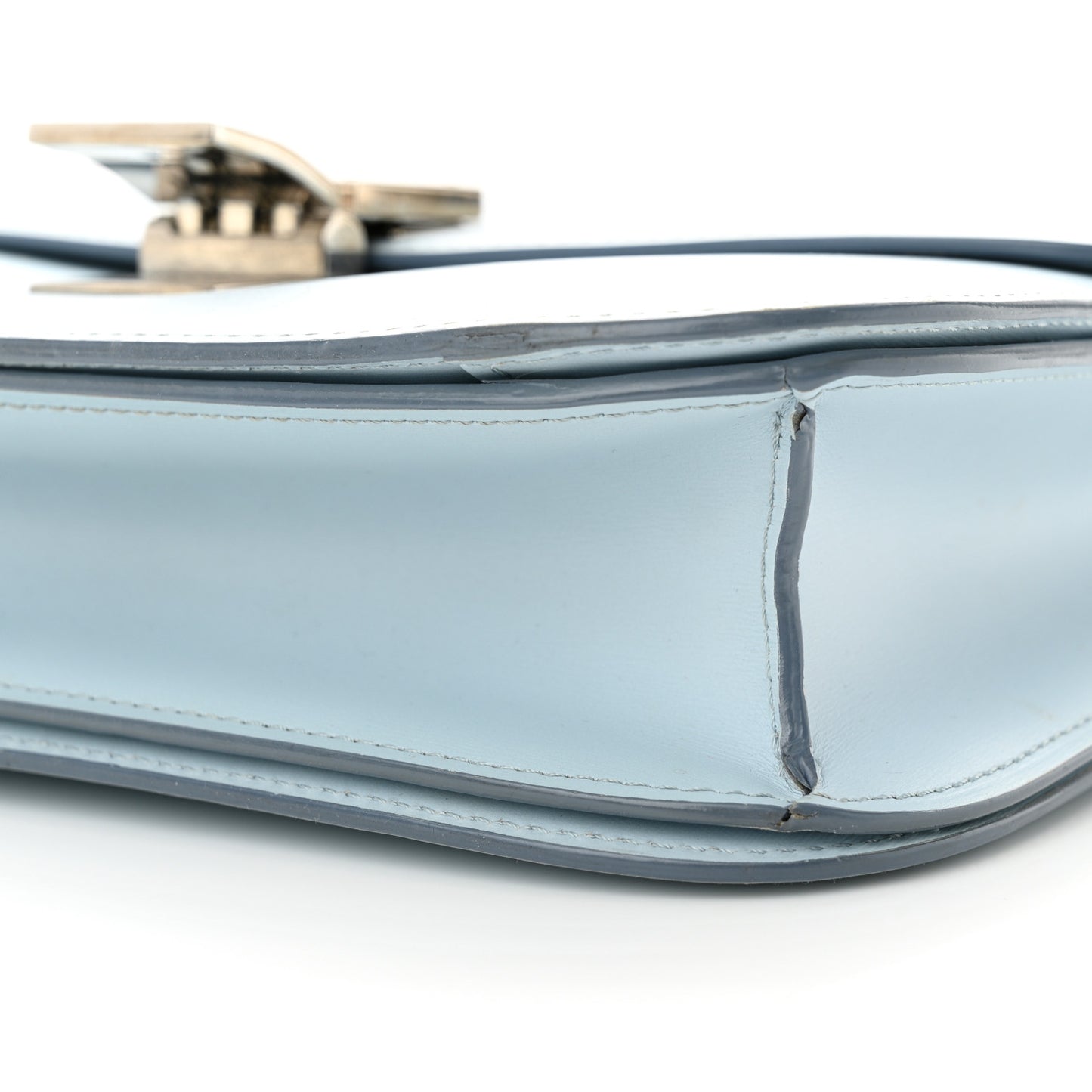 Box Calfskin Medium Classic Box Flap Bag Sky
