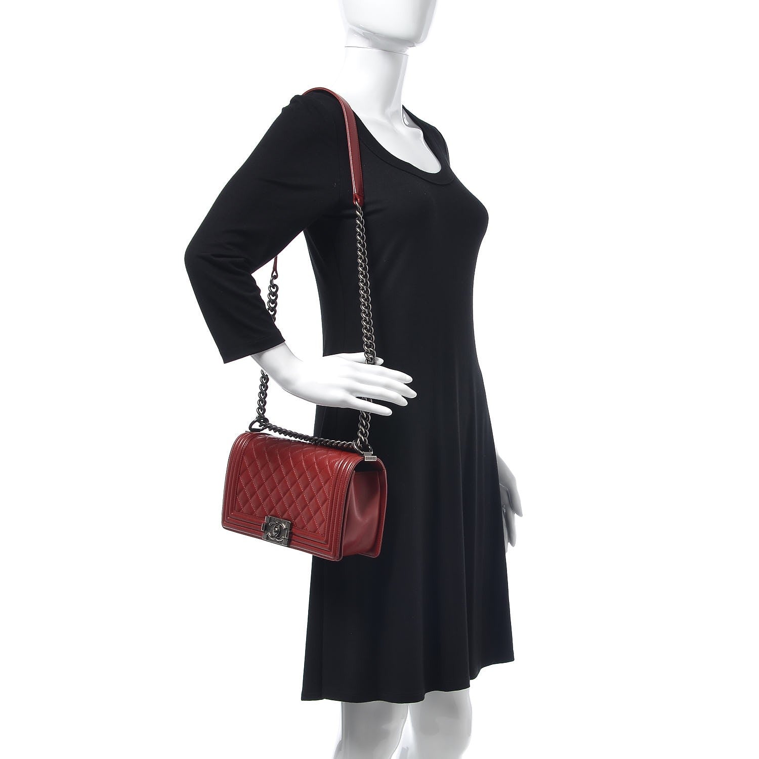 Chanel Lambskin Quilted Medium Boy Flap Red 2 of 11