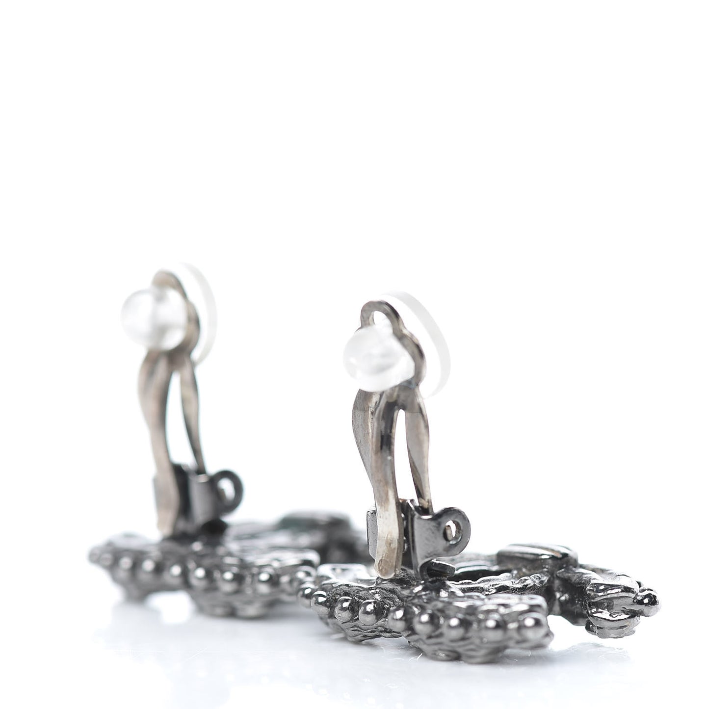 Crystal CC Earrings Ruthenium Dark Grey