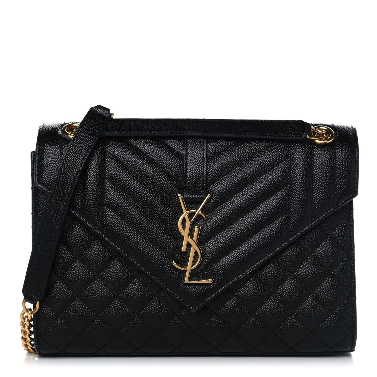 Grain De Poudre Textured Mixed Matelasse Triquilt Medium Monogram Satchel Black