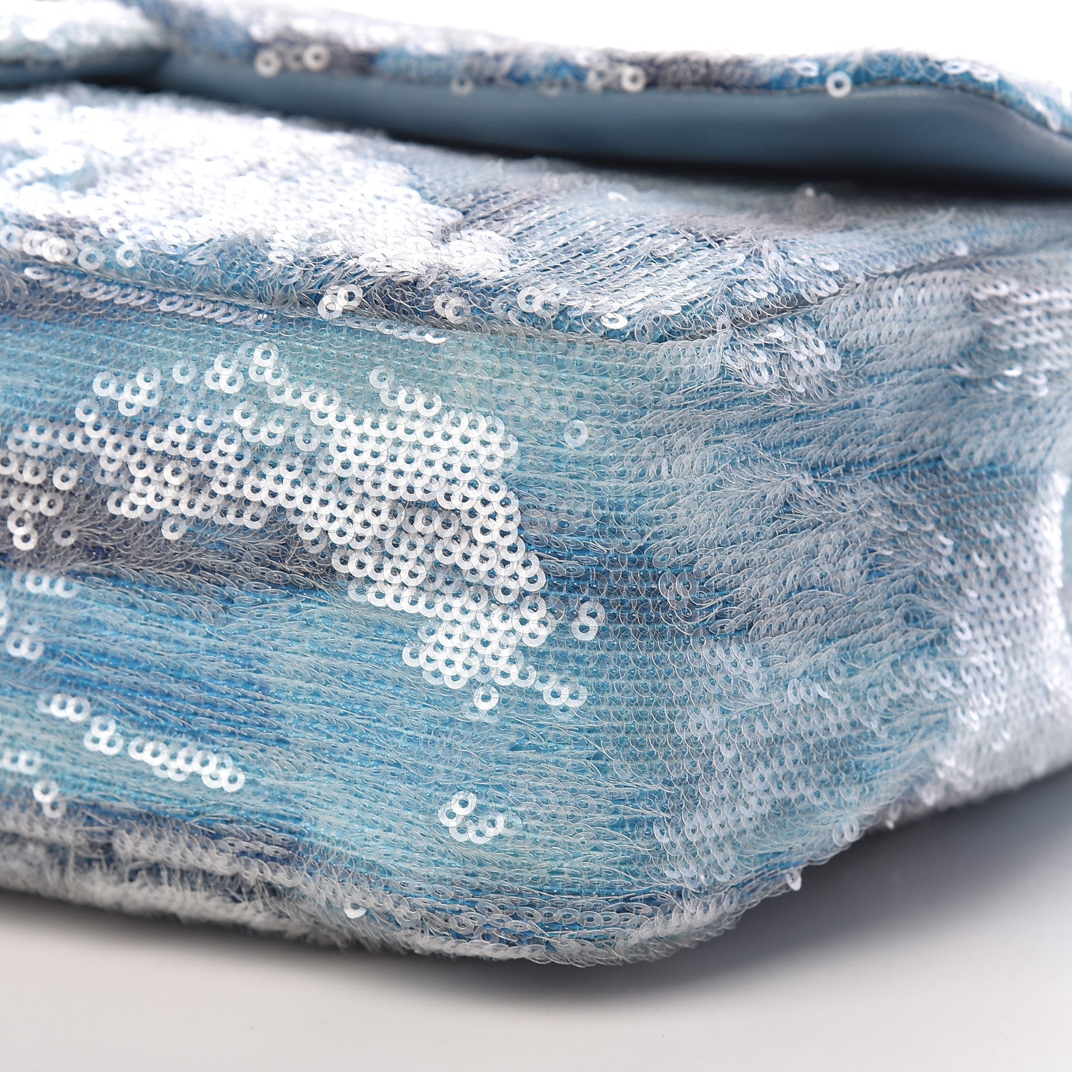 Chanel Sequin Large Waterfall Flap Light Blue 10 of 11
