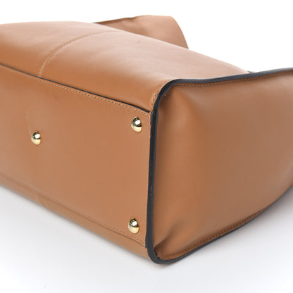 Fendi Vitello Seta Light Century Shearling FF 1974 Medium Peekaboo X-Lite Nocciolo Ebano Tobacco 7 of 12