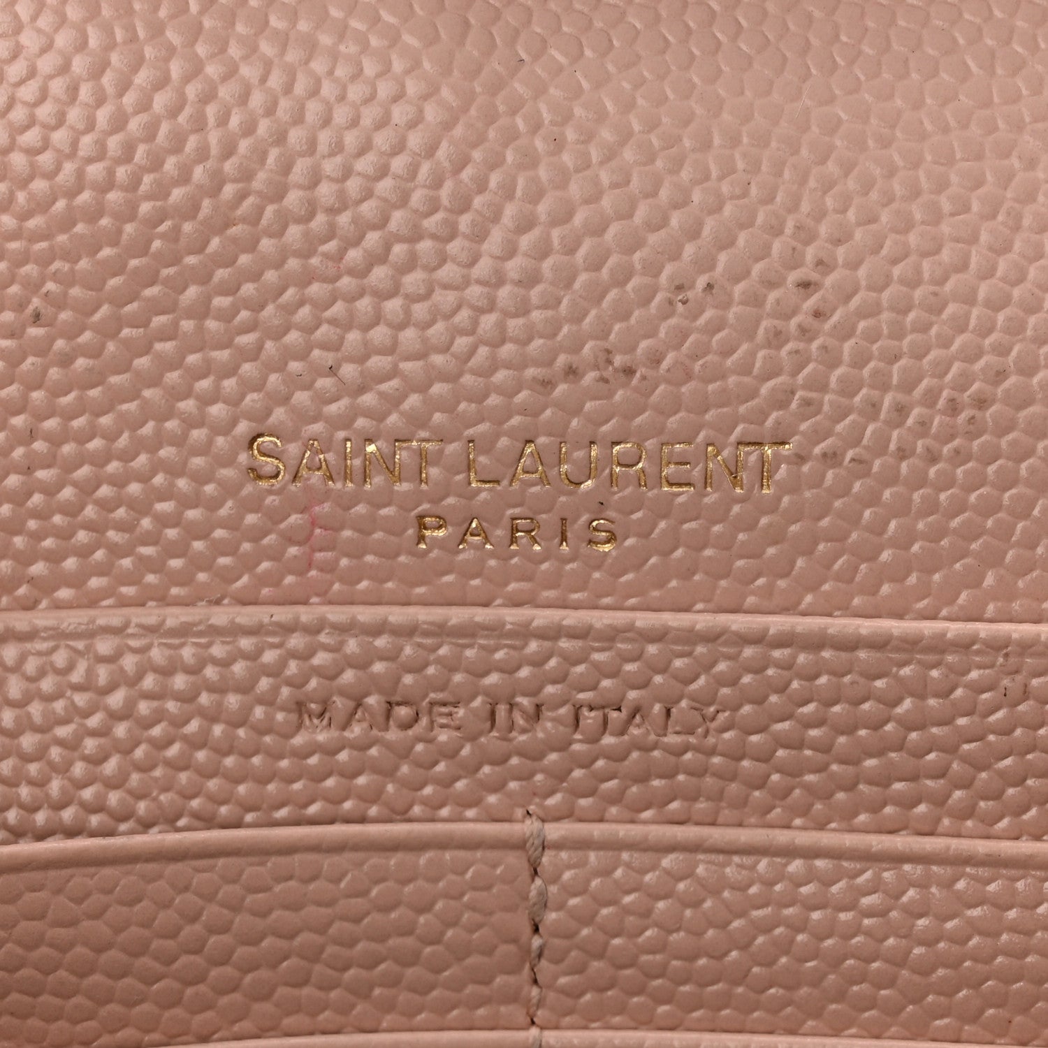Saint Laurent Grain De Poudre Matelasse Chevron Monogram Chain Wallet Pale Pink 8 of 18
