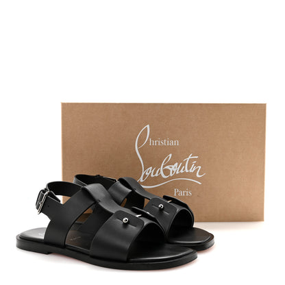 Christian Louboutin Calfskin Mens Chambeliss Sandals 41 Black 9 of 9