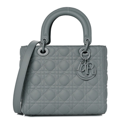 Christian Dior Ultra Matte Calfskin Cannage Medium Lady Dior Grey Stone 1 of 9