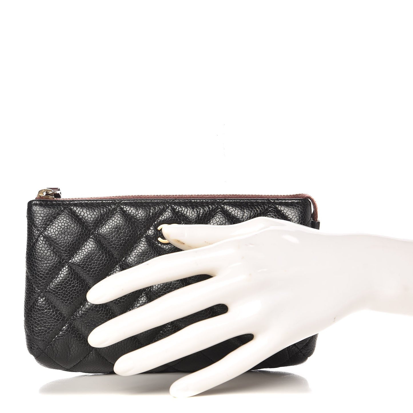 Caviar Quilted Cosmetic Case Black