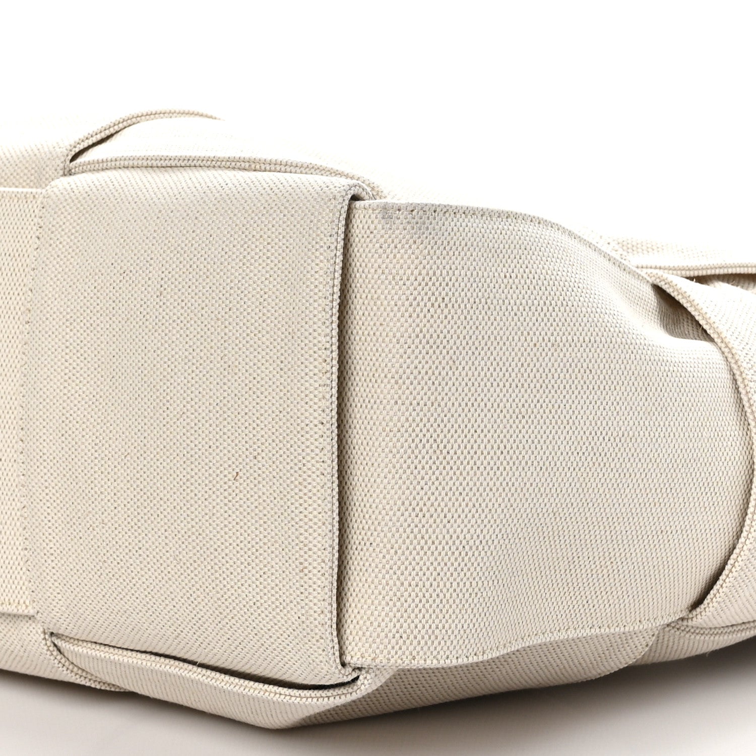 Bottega Veneta Canvas Intrecciato Large Arco Tote Beige Black 9 of 9