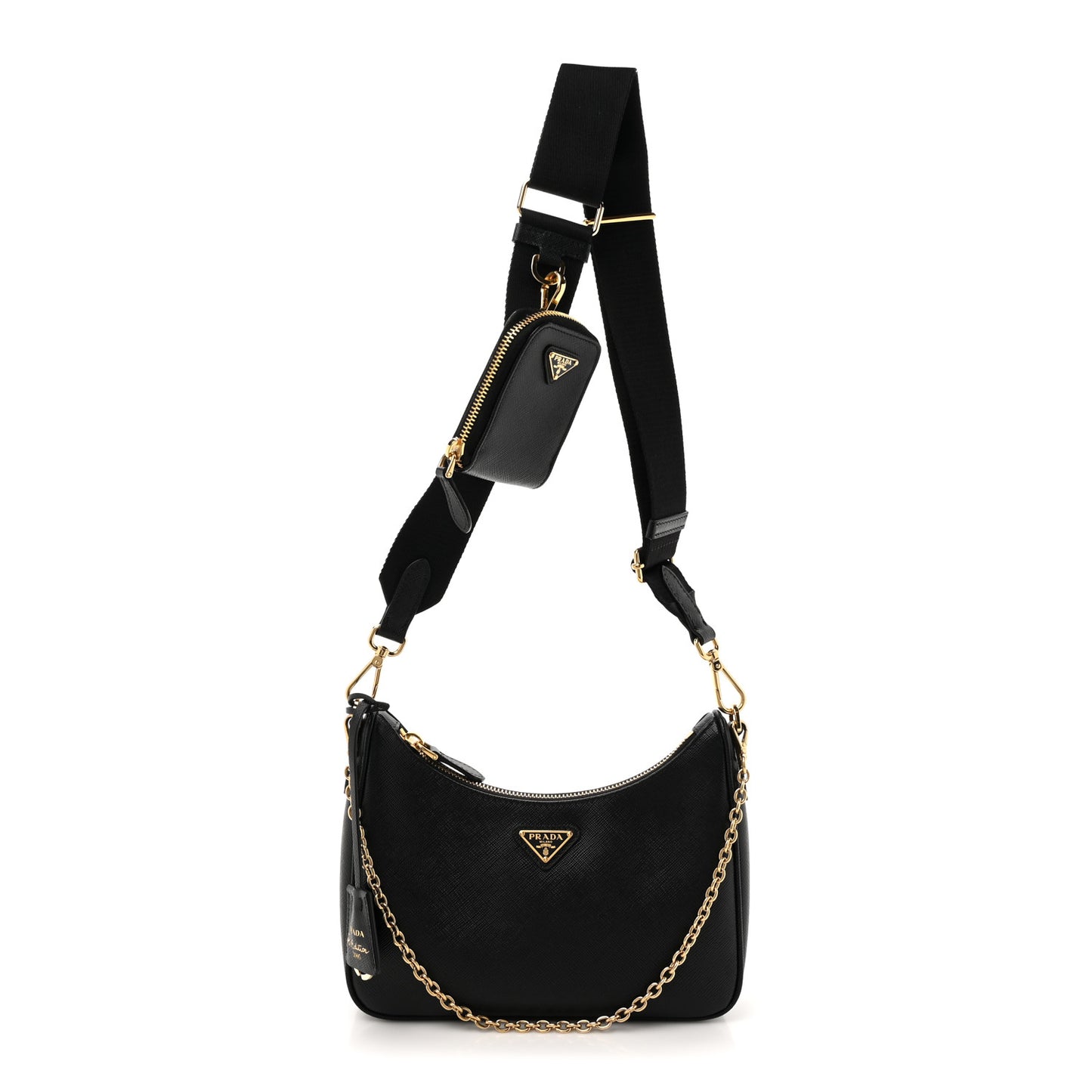 Saffiano Lux Re-Edition 2005 Shoulder Bag Black